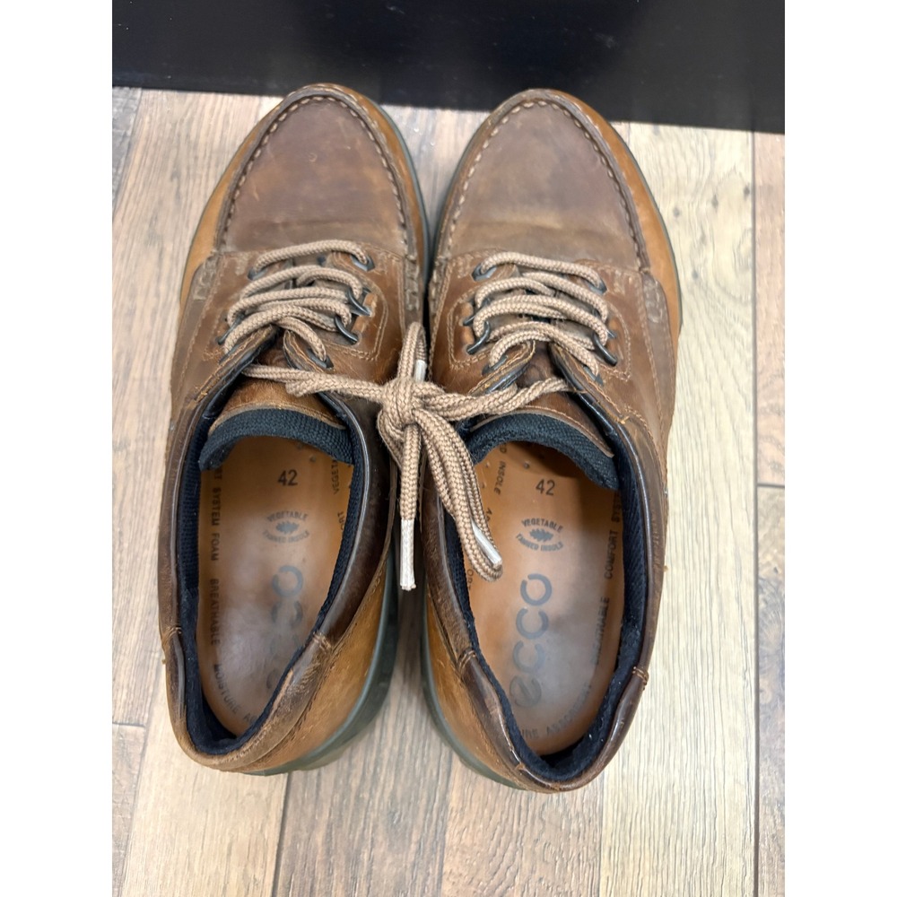 ECCO‎ Track 25 Mens Gore-Tex Waterproof Leather Shoes Brown Oxford Size 42 8-8.5